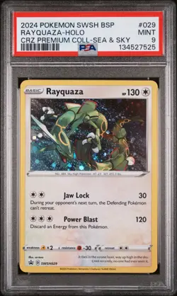 2024 POKEMON SWSH BLACK STAR PROMO #029 RAYQUAZA-HOLO PSA 9 - Image 1