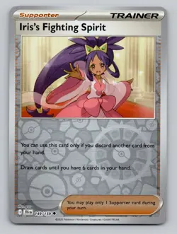 Reverse Holo Iris's Fighting Spirit 149/159 Uncommon Journey Together Pokemon - Image 1