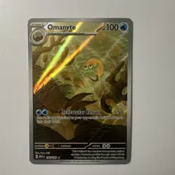 Pokemon TCG Omanyte Illustration Rare Full Art Holo 180/165 Scarlet & Violet 151 - Image 1