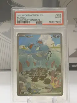 2023 POKEMON PAL EN-PALDEA EVOLVED ILLUSTRATION RARE #204 MARILL PSA 9 - Image 1