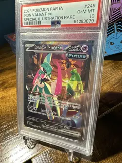 2023 POKEMON PAR EN-PARADOX RIFT #249 IRON VALIANT EX SIR PSA 10 - Image 2