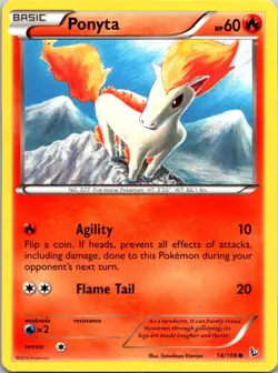 Ponyta 14/106 - Pokemon TCG: XY - Flashfire - Normal Common - LP - Image 1