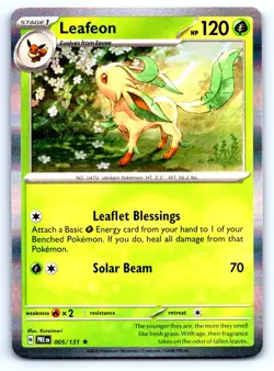 Pokemon Leafeon SV: Prismatic Evolutions PRE Holo 005/131 NM - Image 1