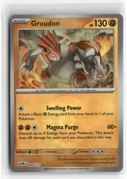 Groudon (Poke Ball Pattern) 049/131 SV: Prismatic Evolutions Holo Pokemon NM - Image 1