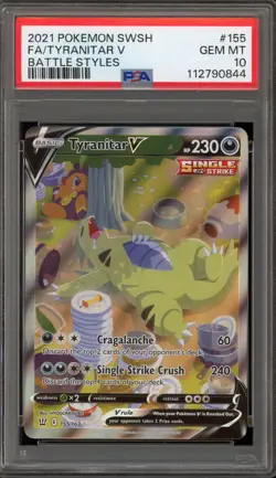 Pokemon Tyranitar V Battle Styles Full Alt Art #155 PSA 10 Gem Mint - Image 1
