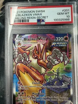 Pokemon 2021 Blaziken VMAX 201/198 Alt Art Chilling Reign GEM MINT PSA 10 - Image 2