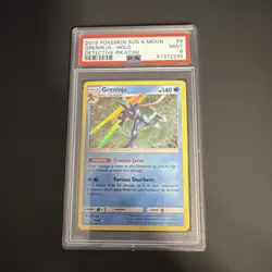 2019 POKEMON SUN & MOON DETECTIVE PIKACHU #9 GRENINJA-HOLO PSA 9 - Image 1