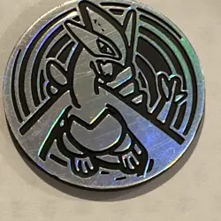 Vintage Rare 90s Lugia Silver Rainbow Holo Neo Starter Pokemon Deck Token Coin - Image 1
