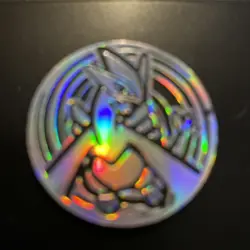 Vintage Rare 90s Lugia Silver Rainbow Holo Neo Starter Pokemon Deck Token Coin - Image 2