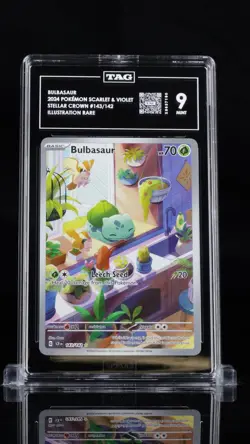 Pokemon Bulbasaur 143/142 Stellar Crown Illustration Rare Holo TAG 9 - Image 3