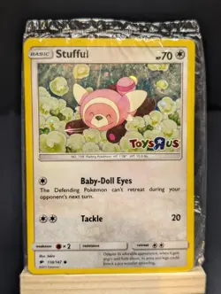 Pokemon TCG Stufful 110/147 - Burning Shadows Toys R Us Sealed Promo Stamp 🔥 - Image 1