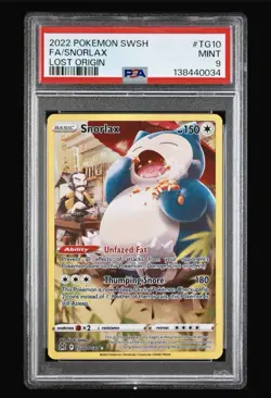2022 Pokemon Lost Origin Snorlax #TG10 Trainer Gallery Holo PSA 9 Mint - Image 1