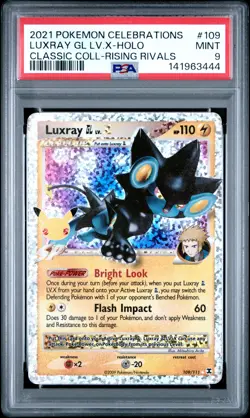 2021 POKEMON CELEBRATIONS CLASSIC COLLECTION #109 LUXRAY GL LV.X-HOLO PSA 9 - Image 1