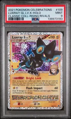 2021 POKEMON CELEBRATIONS CLASSIC COLL #109 LUXRAY GL LV.X-HOLO PSA 9 - Image 1