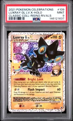 2021 POKEMON CELEBRATIONS CLASSIC COLL #109 LUXRAY GL LV.X-HOLO PSA 9 - Image 1