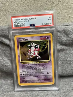 Pokemon Jungle Mr. Mime Holo No Symbol #6 PSA 7 Wizards of the Coast 1999 - Image 1