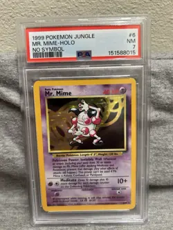 Pokemon Jungle Mr. Mime Holo No Symbol #6 PSA 7 Wizards of the Coast 1999 - Image 2