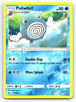 Poliwhirl 31/149 Uncommon SM Base Set Pokemon Reverse Holo Moderately Played - Image 1