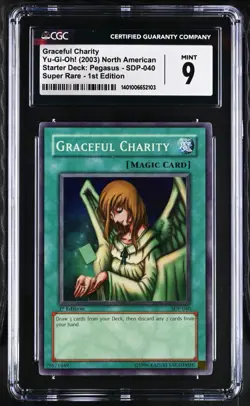 2003 Yugioh Starter Deck Pegasus 1st Edition Graceful Charity SDP-040 CGC 9 - Image 1