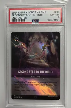 2024 Disney Lorcana Second Star to the Right 210/204 Enchanted PSA 8 - Image 1