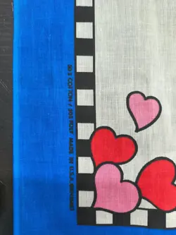 Vintage Mickey And Minnie Mouse Bandana Hearts Made In USA - Image 2