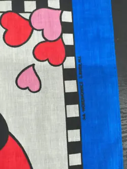 Vintage Mickey And Minnie Mouse Bandana Hearts Made In USA - Image 4