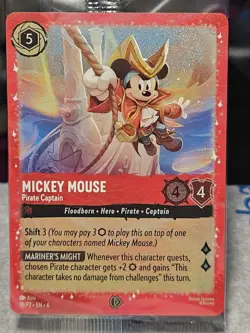 Mickey Mouse Pirate Captain Trading Card Promo 18/P2 Disney Lorcana NM-MT 2025 - Image 1