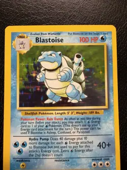 Pokemon TCG Blastoise Holo Card Base Set 2/102 Unlimited MP - Image 2