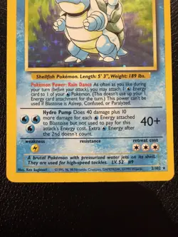 Pokemon TCG Blastoise Holo Card Base Set 2/102 Unlimited MP - Image 3