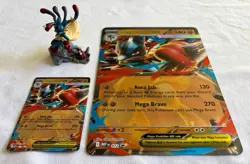 Pokemon Mega Lucario Ex Collection Figure + Promo Card + Jumbo Card - Image 1