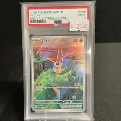 Pokemon Victini 208 Scarlet & Violet Promo Holo PSA 9 Card English 2025 - Image 1