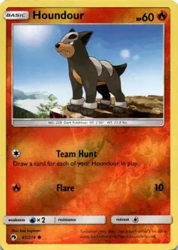 HOUNDOUR 45/214 C LOST THUNDER POKEMON REVERSE HOLO MP - Image 1