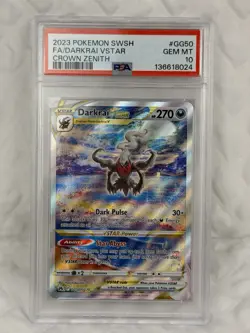 2023 Pokemon SWSH Crown Zenith GG50 Darkrai VSTAR PSA 10 GEM MINT 🌟 - Image 1