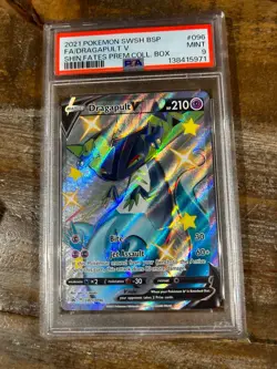 POKEMON 2021 Promo Shining Fates Prem Coll Box Full Art DRAGAPULT V #096 PSA 9 - Image 1