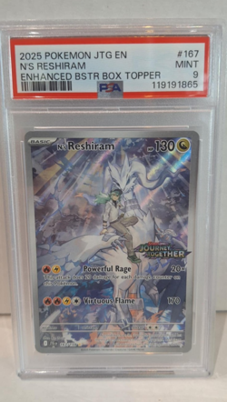 Pokemon- N's Reshiram- Holo IR- JTG Enhanced Booster #167- PSA 9 [Listing A] - Image 1