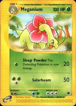 Pokemon Meganium 53/165 Non-Holo Rare Expedition HP - Image 1