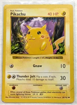 Pokemon Pikachu (Red Cheeks) 058/102 Base Set (Shadowless) Regular - Image 1