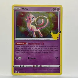 2021 Pokemon Mew #011/025 Holo Sword & Shield Celebrations - Image 1