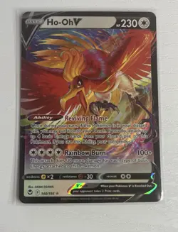 Pokemon Ho-Oh V 140/195 Silver Tempest Ultra Rare Full Art Holo Basic 2022 A - Image 1