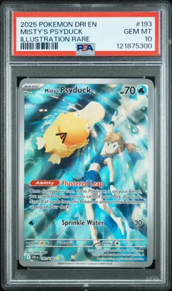 2025 POKEMON DRI EN-DESTINED RIVALS ILLUSTRATION RARE MISTY'S PSYDUCK PSA 10 - Image 1