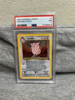 Pokemon Jungle Clefable Holo Rare Unlimited 01/64 PSA 7 1999 Pokemon TCG - Image 1