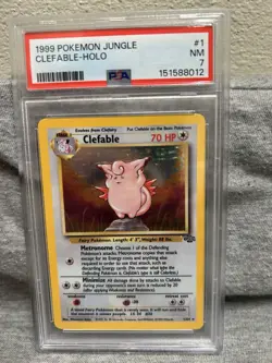 Pokemon Jungle Clefable Holo Rare Unlimited 01/64 PSA 7 1999 Pokemon TCG - Image 2