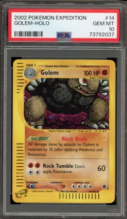 Pokemon Golem Expedition Holo Rare #14 PSA 10 Gem Mint - Image 1