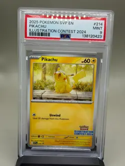 2025 Pokemon Pikachu SVP EN #214 Contest 2024 PSA 9 MINT - Image 1