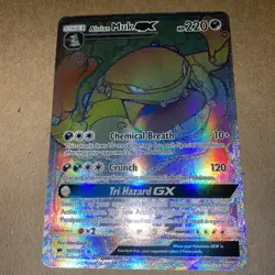 Pokemon Alolan Muk GX 157/147 SM-Burning Shadows Rainbow Rare Holo CLEAN - Image 2