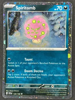 Pokemon Spiritomb Cosmos Holo 129/198 SVI Scarlet & Violet NM - Image 1