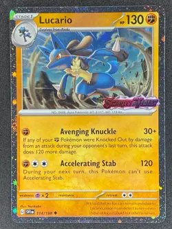 Pokemon Lucario Stamped 114/198 SVI Scarlet & Violet NM - Image 1
