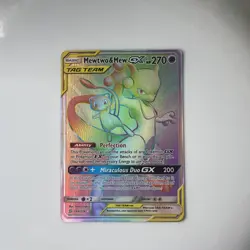 Mewtwo and Mew GX 242/236 Tag Team Full Art Unified Minds Pokemon TCG NM - Image 1
