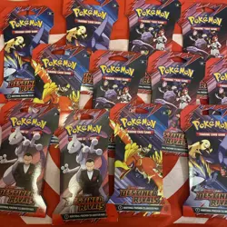 Lot of 12 Pokemon TCG Destined Rivals Booster Packs Sleeved Blister Packs New - Image 1
