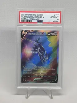 2022 POKEMON SWSH ASTRAL RADIANCE FULL ART/ORIGIN FORME DIALGA V PSA 10 - Image 1